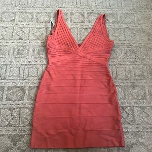 Used coral dress - Herve leger